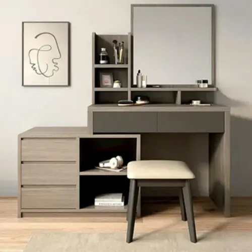 Stylish dressing table area in a modern bedroom